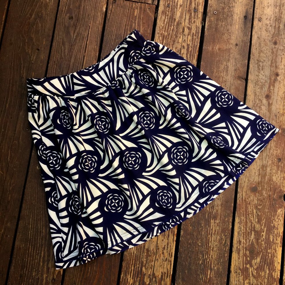 Corey Lynn Calter Blue Nouveau Rose Skirt